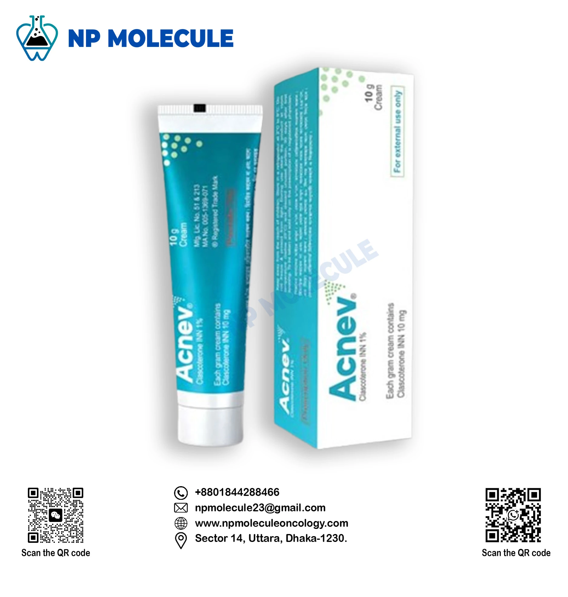 Acnev Cream 1% (Clascoterone 1% w/w)